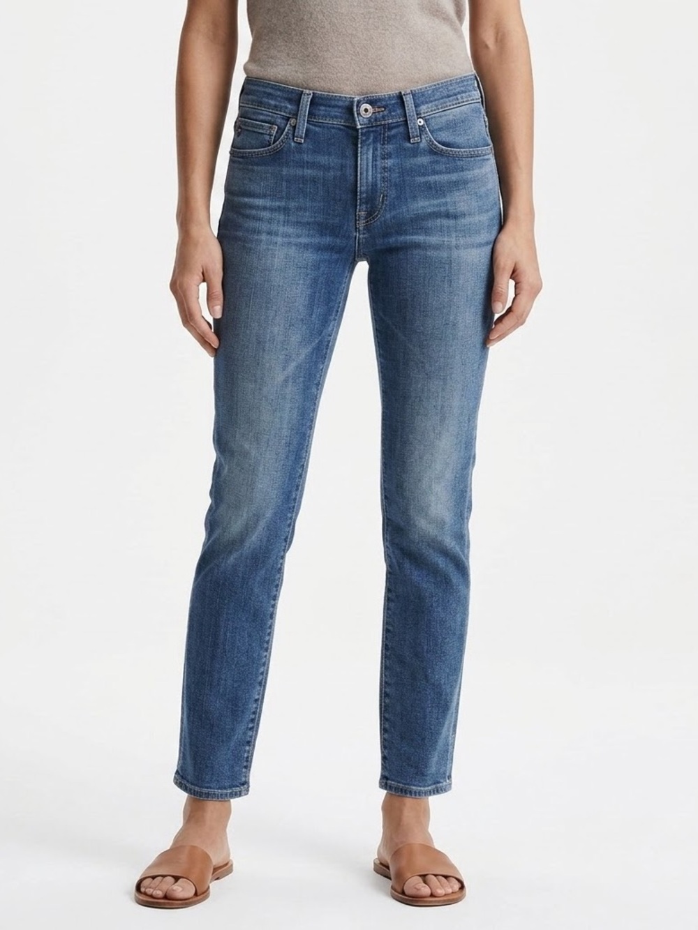 AG Adriano Goldschmied Stevie Ankle Jeans Size 25 Blue Medium Wash Slim Straight